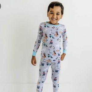 Little sleepies grey cool cats two piece set.